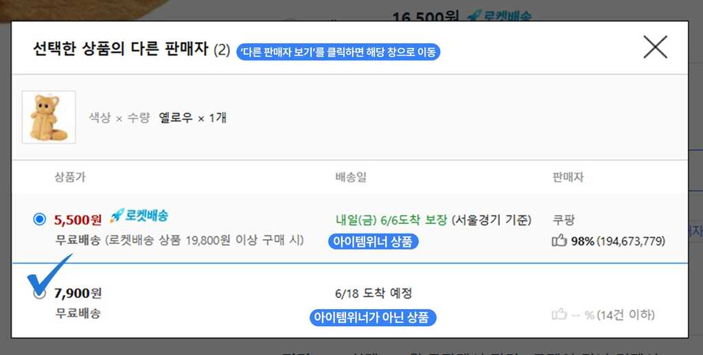 아이템위너 상품과 아이템위너가 아닌 상품(2)