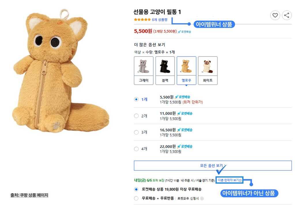 아이템위너 상품과 아이템위너가 아닌 상품(1)