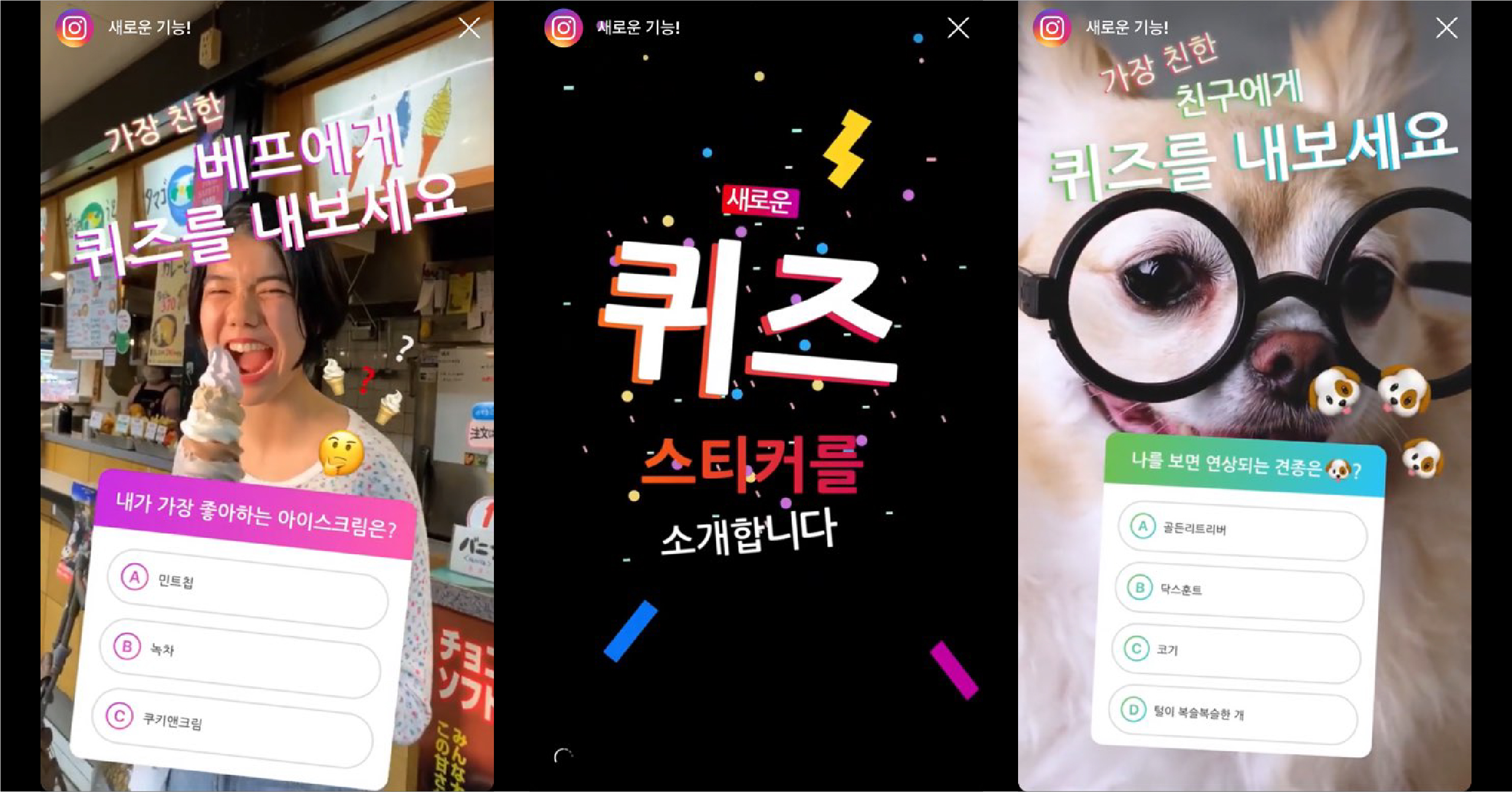 인스타그램, 새로운 기능 소개 '스토리 퀴즈 스티커' - 마케팅 - 정보공유 - 아이보스 인스타그램, 새로운 기능 소개 '스토리 퀴즈 스티커' - 마케팅 - 정보공유 - 아이보스